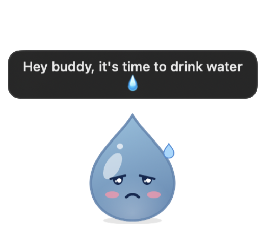 Drip on the desktop, droopy and sweating, saying: Hey buddy, it's time to drink water.